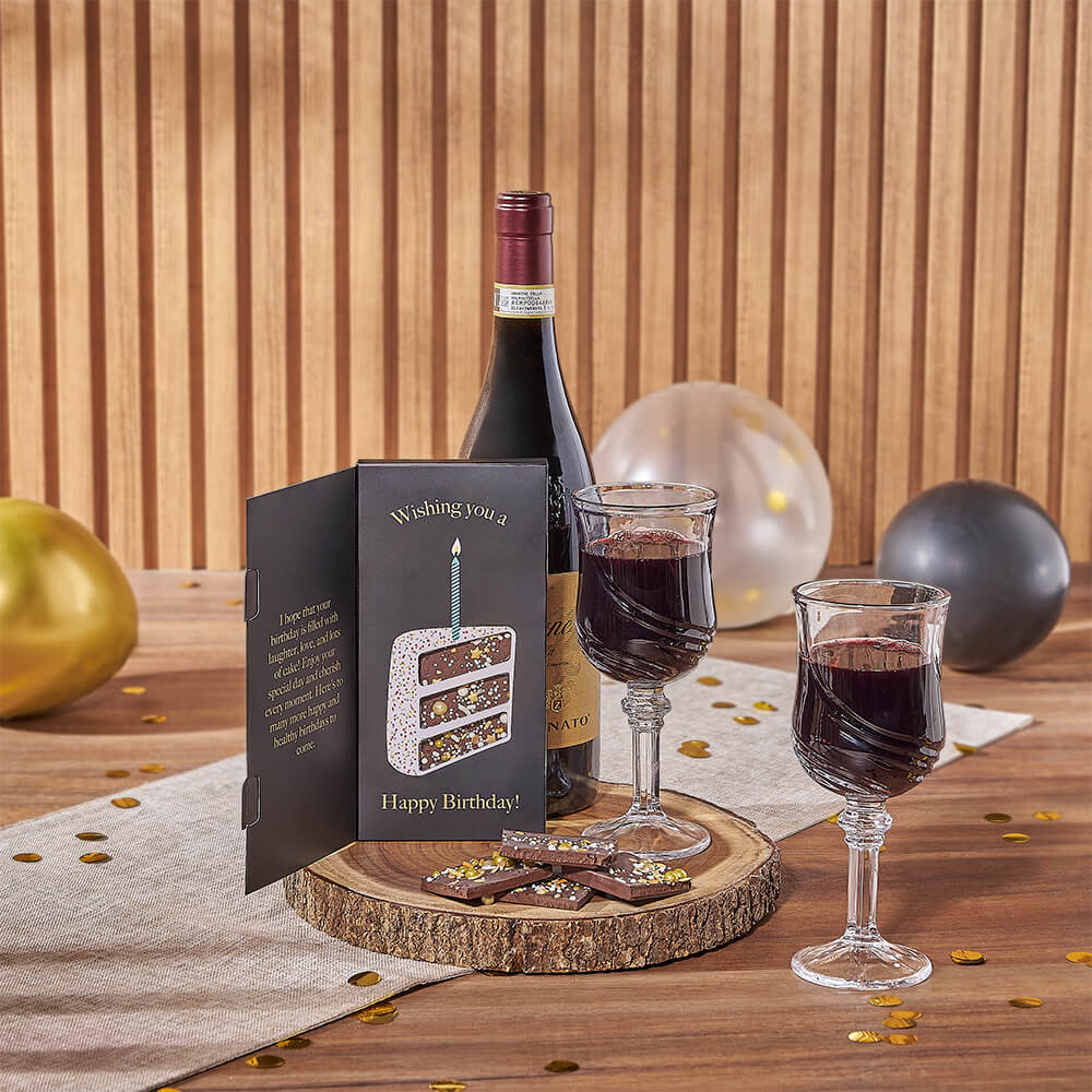 The Marvelous Birthday Gift Set, wine gift, wine, birthday gift, birthday, chocolate gift, chocolate, New Jersey delivery