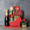 Treats & Champagne Sleigh Basket from New Jersey Baskets - Holiday Gift Basket - New Jersey Delivery