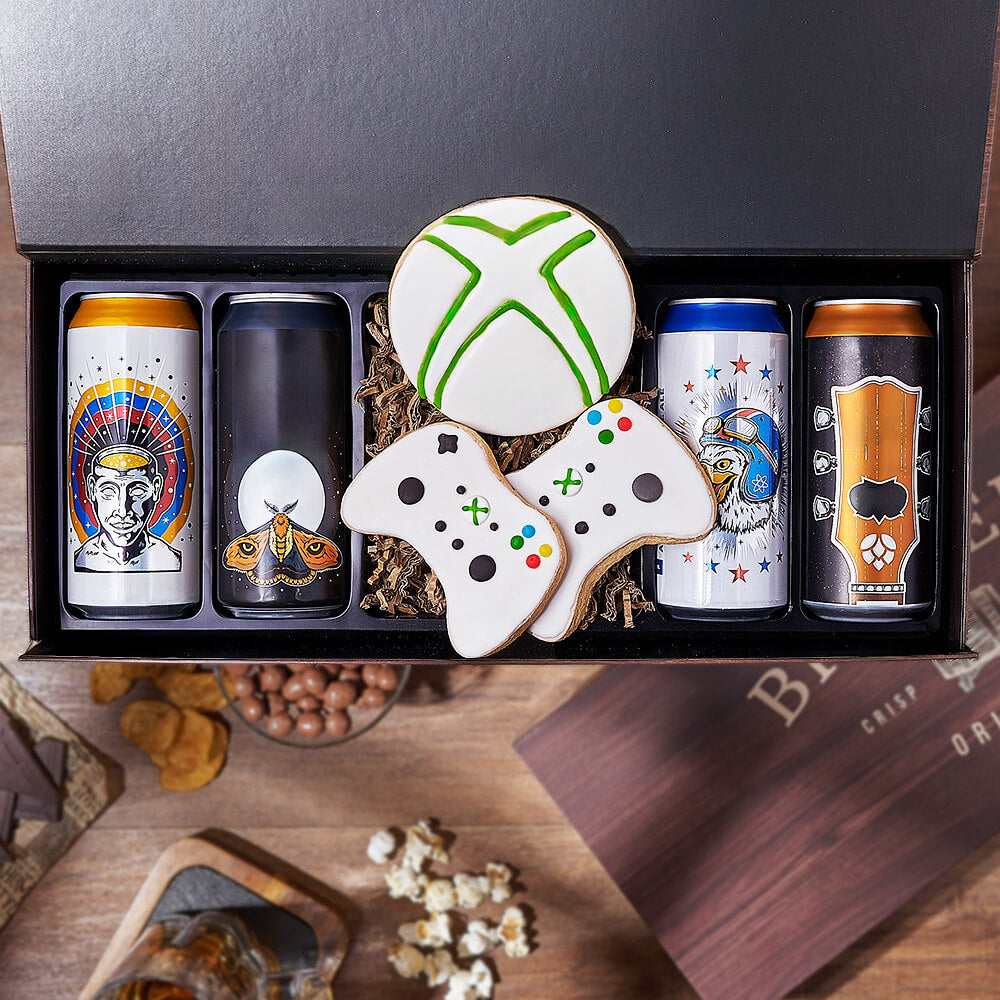 Video Game &amp; Craft Beer Box, beer gift, beer, gaming gift, gaming, cookie gift, cookie, New Jersey delivery