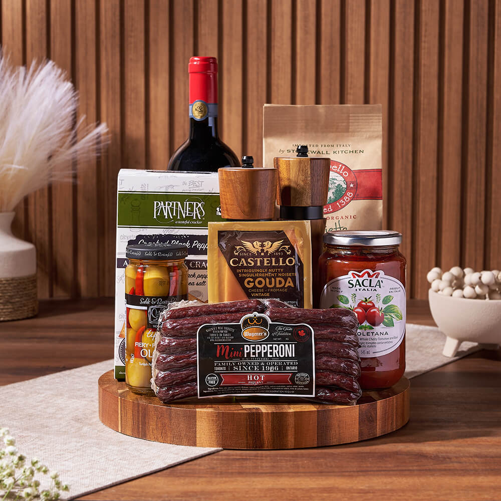 Wine &amp; Pasta Serving Gift, wine gift, wine, pasta gift, pasta, cheese gift, cheese, charcuterie gift, charcuterie, New Jersey Delivery