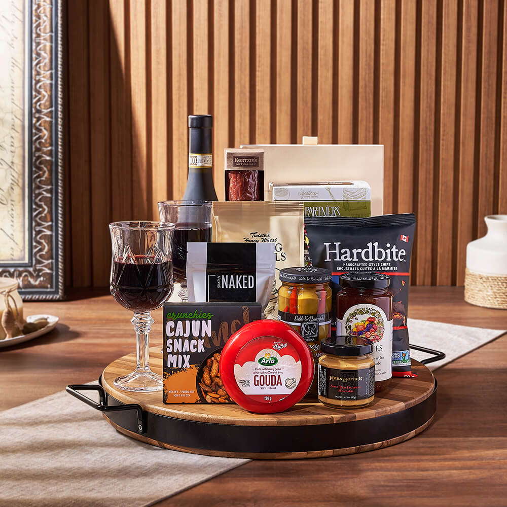 Wish You Success Wine & Goodies Gift Basket, wine gift, wine, charcuterie gift, charcuterie, cheese gift, cheese, New Jersey delivery