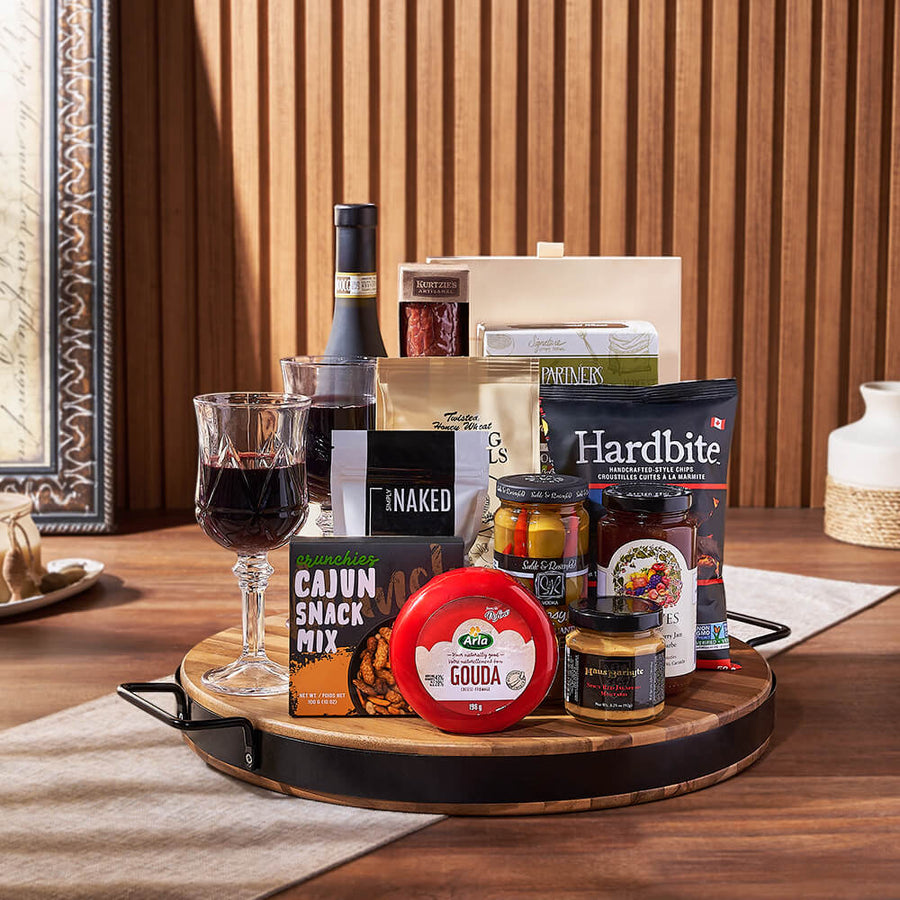 Wish You Success Wine & Goodies Gift Basket, wine gift, wine, charcuterie gift, charcuterie, cheese gift, cheese, New Jersey delivery