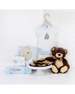 BABY BOY & THE TEDDY GIFT BASKET, baby girl gift basket, welcome home baby gifts, new parent gifts
