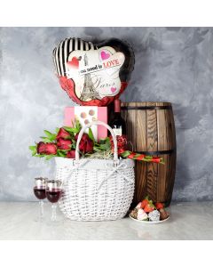 L'Amoreaux Gift Basket, wine gift baskets, gourmet gift baskets, Valentine's Day gifts, gift baskets, romance
