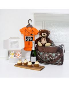 LITTLE DELIGHTS GIFT SET, baby gift basket, champagne gift baskets, new parent gifts
