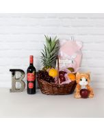 Happy Mom Gift Basket with Wine, baby gift baskets, wine gift baskets
