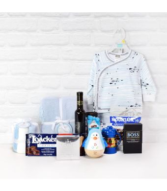 Summertime Baby Gift Set with Wine, baby gift baskets, baby gifts, wine gift baskets
