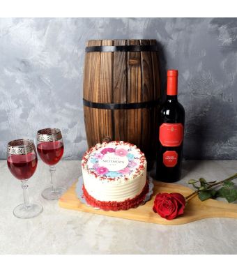 Mother’s Day Red Velvet & Wine Gift Basket