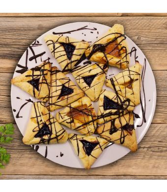 Hamantaschen Cookies with Chocolate Drizzle