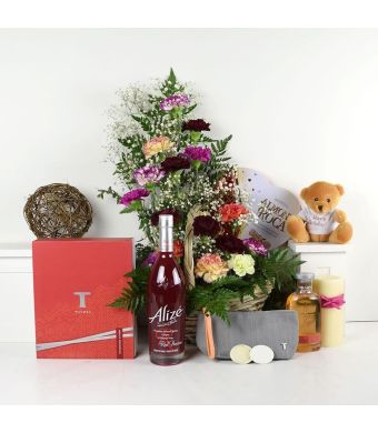 "You Mean Everything To Me" Flowers & Spirits Gift Basket