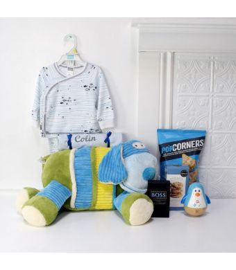 HE’S SO CUTE BABY GIFT SET, baby gift basket, welcome home baby gifts, new parent gifts