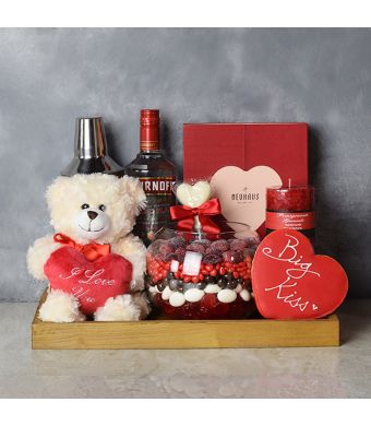Palmerston Valentine’s Day Basket, liquor gift baskets, gourmet gift baskets, gift baskets, Valentine's Day gift baskets
