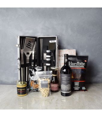 Smokin’ BBQ Grill Gift Set with Wine, gift baskets, gourmet gifts, gifts