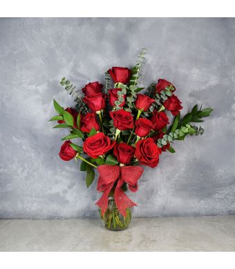 Rosedale Valentine’s Day Vase, floral gift baskets, Valentine's Day gifts, gift baskets, romance
