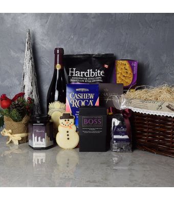 Holiday Treats & Wine Gift Basket 