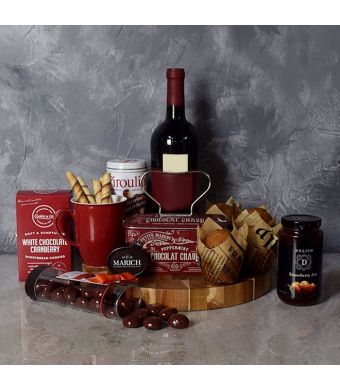Muffin, Chocolate & Wine Delight Gift Set