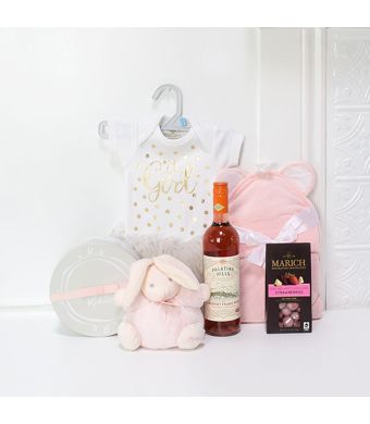 Mommy & Daughter Gift Set, baby gift baskets, baby boy, baby gift, new parent, baby, champagne
