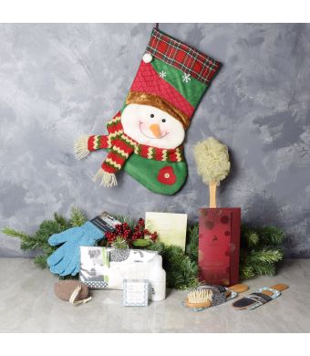 Snowman Spa Stocking Gift Set, spa gift baskets, gourmet gifts, gifts