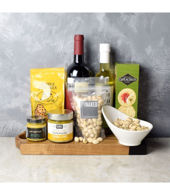 Savoury Dip & Wine Gift Set, wine gift baskets, gourmet gifts, gifts