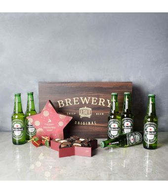 Holiday Beer & Chocolates Set, beer gift baskets, Christmas gift baskets, gourmet gift baskets
