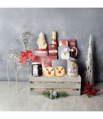 Birch & Bubbly Holiday Gift Crate, champagne gift baskets, gourmet gifts, gifts