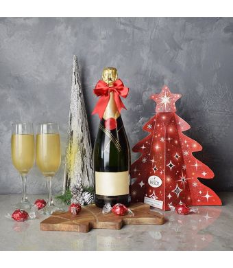 Holiday Champagne & Chocolate Gift Basket 
