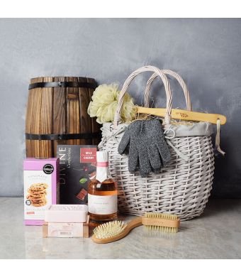 Chocolate & Rose Indulgence Spa Gift Set, gourmet gift baskets, gourmet gifts, spa gift baskets, gift baskets

