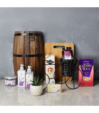Lavender Spring Spa Gift Set, gourmet gift baskets, gourmet gifts, spa gift baskets, gift baskets
