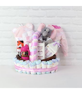 Cuddles for Baby Girl Gift Set, baby gift baskets, baby gifts, gift baskets