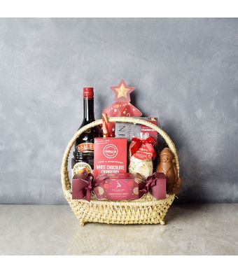 Divine Christmas Liquor Set, liquor gift baskets, Christmas gift baskets, gourmet gift baskets